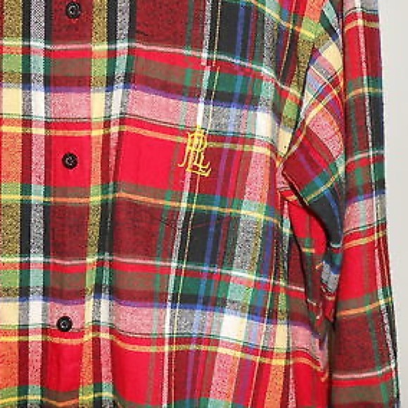 Lauren Ralph Lauren Multicolor Plaid Flannel Shirt Size Medium - Picture 4 of 8